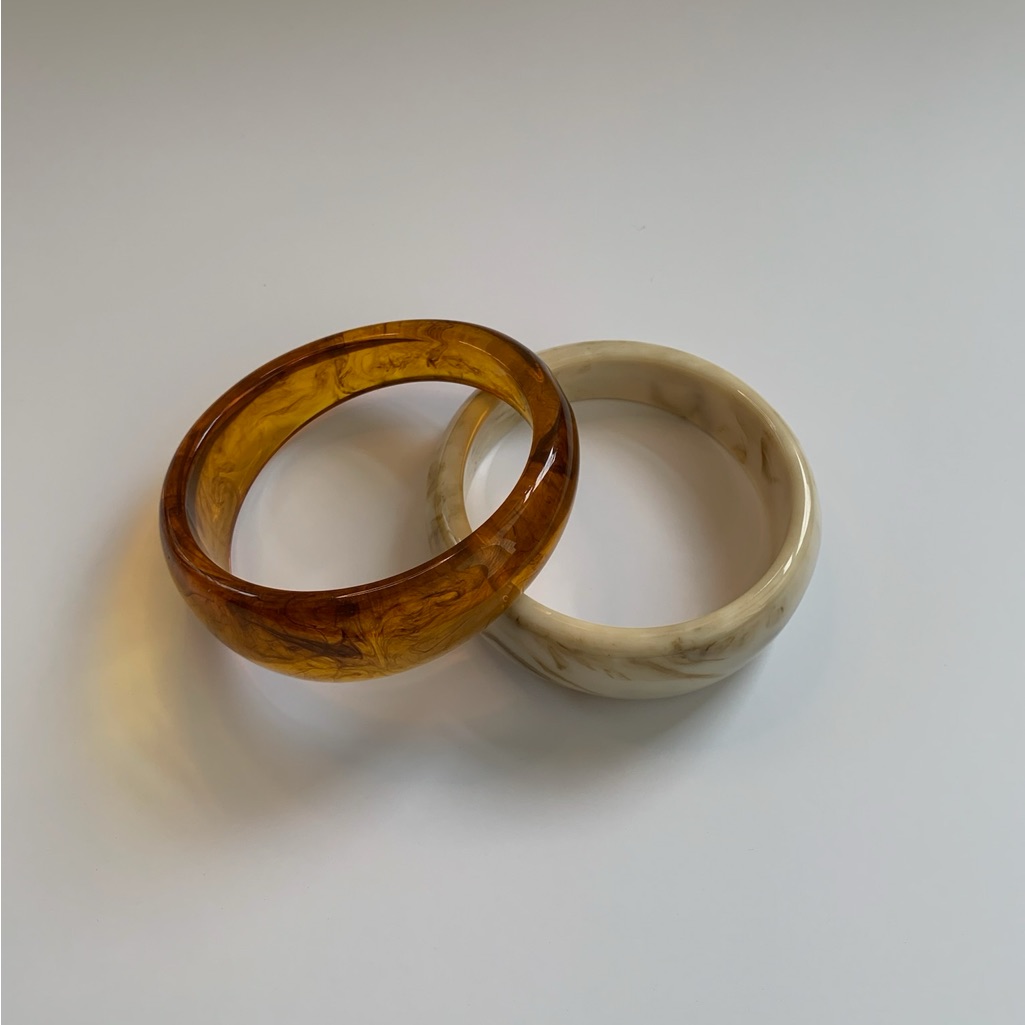 Brown Marble Bangle Set